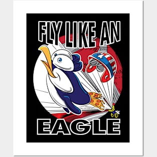 Penguin Fly Like Eagle Posters and Art